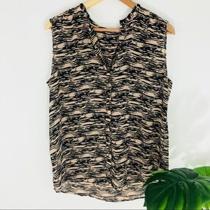 Maison scotch tiger stripe sleeveless button down